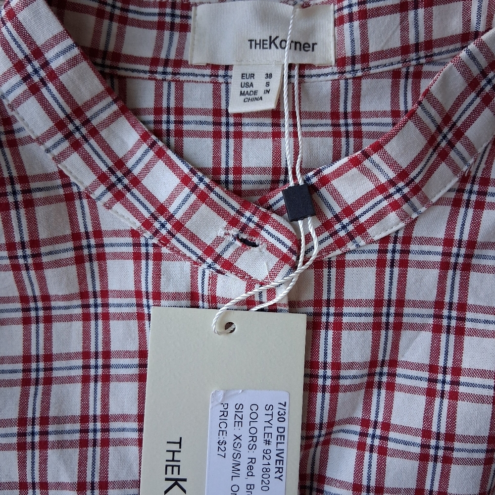 Anthropologie The Korner Plaid Check Button Up Top - Picture 8 of 13